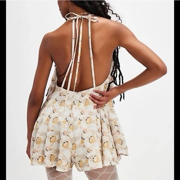 Free People Chiara Printed Jacquard Romper - Picture 3 of 13